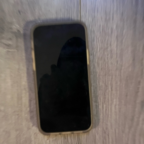 Sleek Black Smartphone with Gold Trim